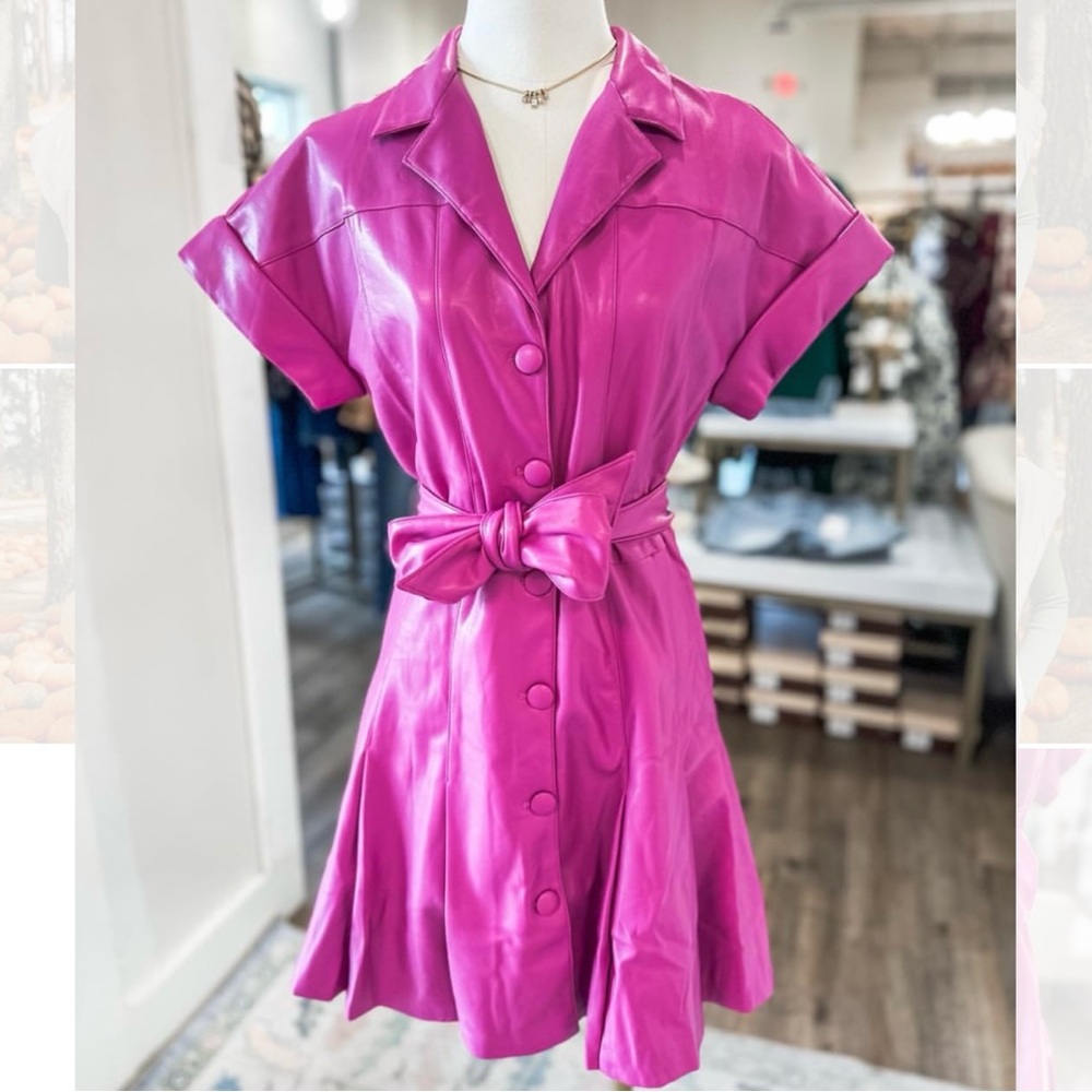 Faux Leather Dress